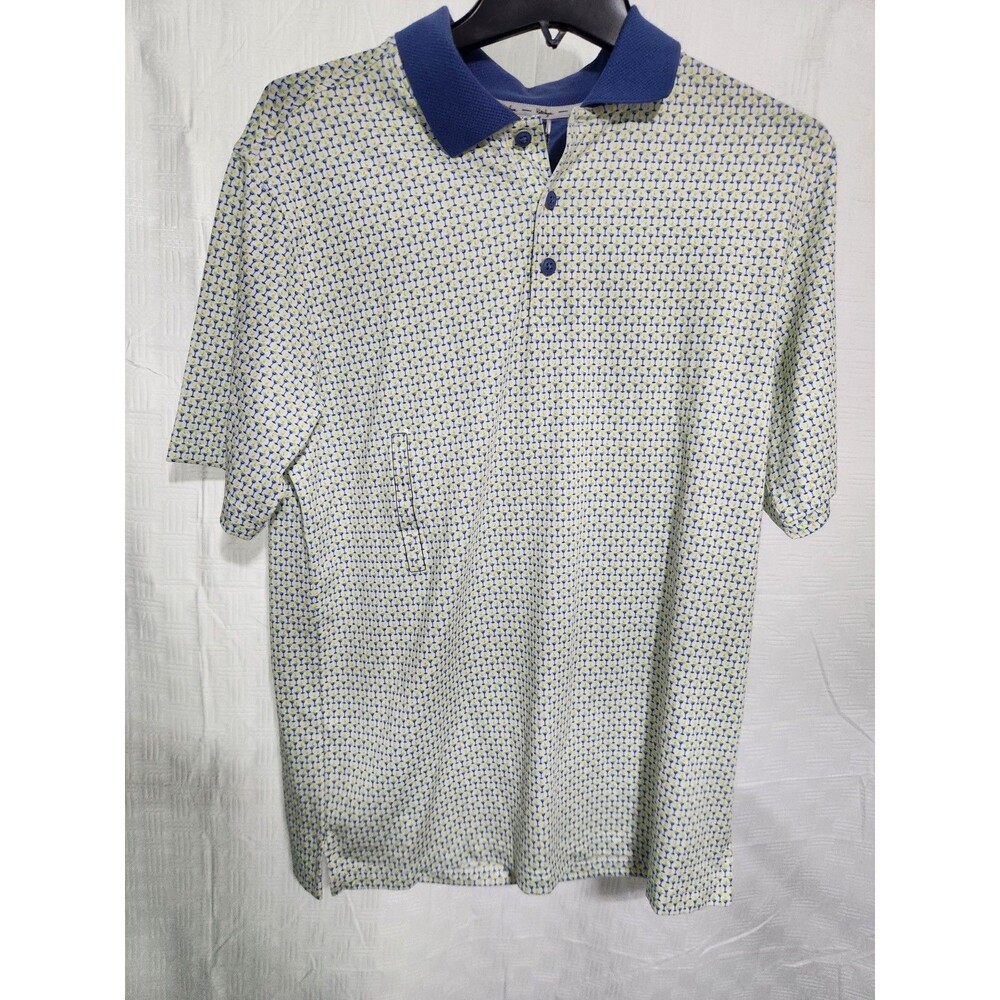 New Walter Hagen Men's Clubhouse 19th Hole Golf Polo Lime Blue S